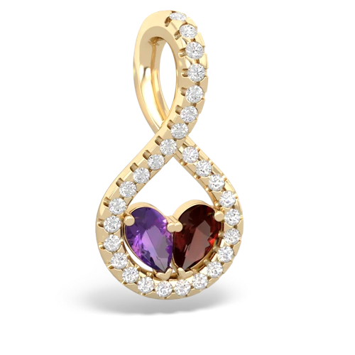 amethyst-garnet pave twist pendant