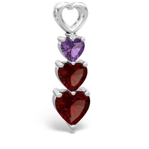 amethyst-garnet three stone pendant
