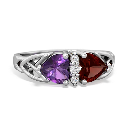 amethyst-garnet celtic ring