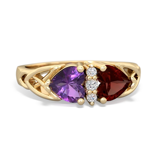 amethyst-garnet celtic ring