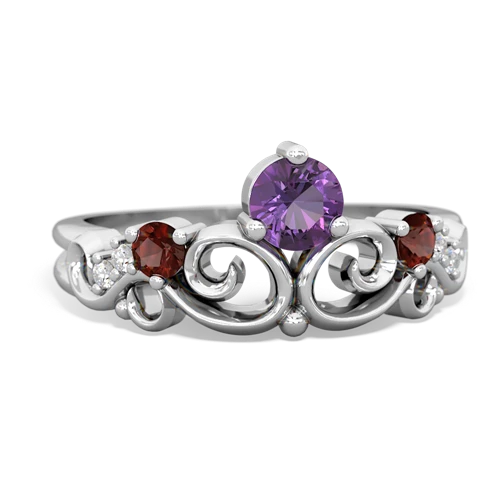 amethyst-garnet crown keepsake ring