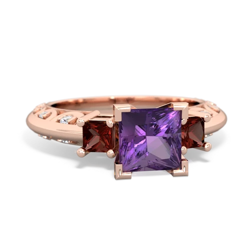 amethyst-garnet engagement ring