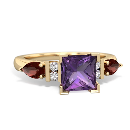 amethyst-garnet engagement ring