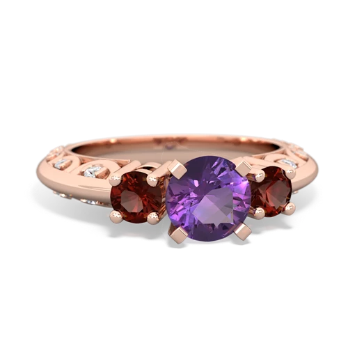 amethyst-garnet engagement ring