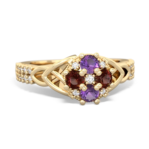 amethyst-garnet engagement ring