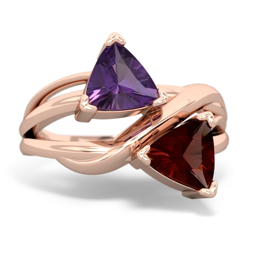 amethyst-garnet filligree ring