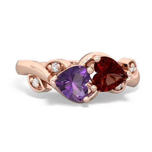 amethyst-garnet floral keepsake ring