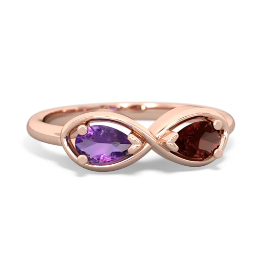 amethyst-garnet infinity ring