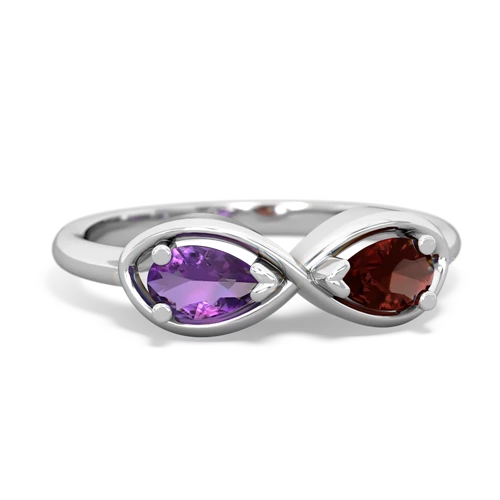 amethyst-garnet infinity ring