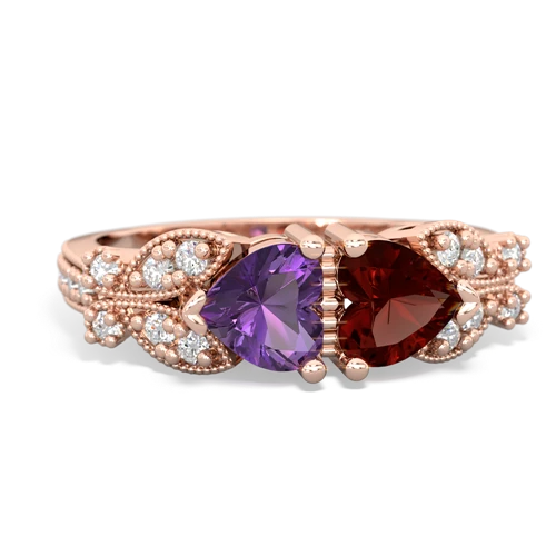 amethyst-garnet keepsake butterfly ring