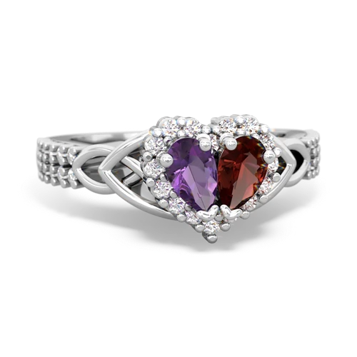 amethyst-garnet keepsake engagement ring