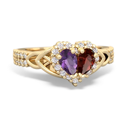 amethyst-garnet keepsake engagement ring