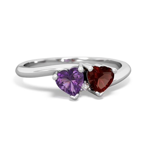 Amethyst Genuine Amethyst with Genuine Garnet Sweetheart's Promise ring Ring