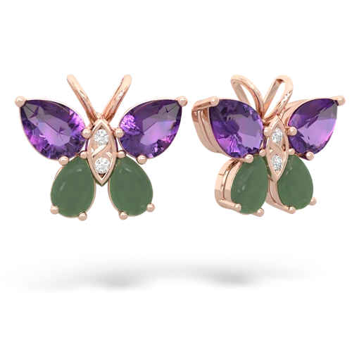 amethyst-jade butterfly earrings