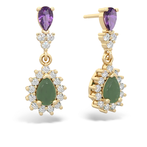 amethyst-jade dangle earrings