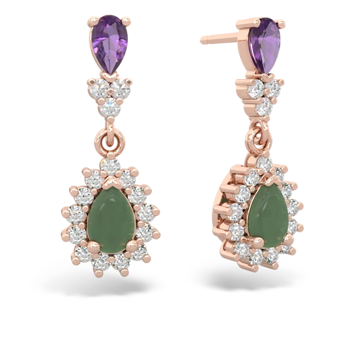 amethyst-jade dangle earrings