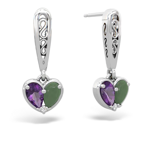 amethyst-jade filligree earrings