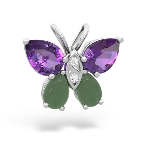 amethyst-jade butterfly pendant