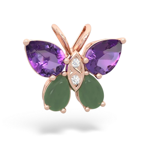 amethyst-jade butterfly pendant