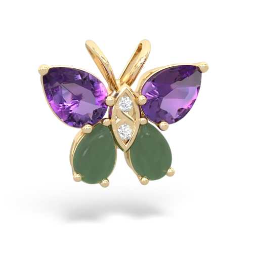 amethyst-jade butterfly pendant