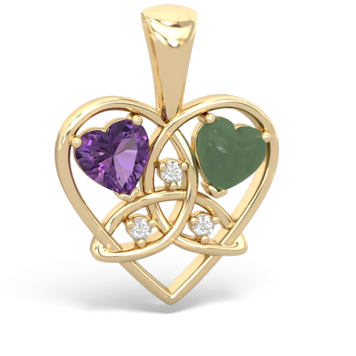 amethyst-jade celtic heart pendant