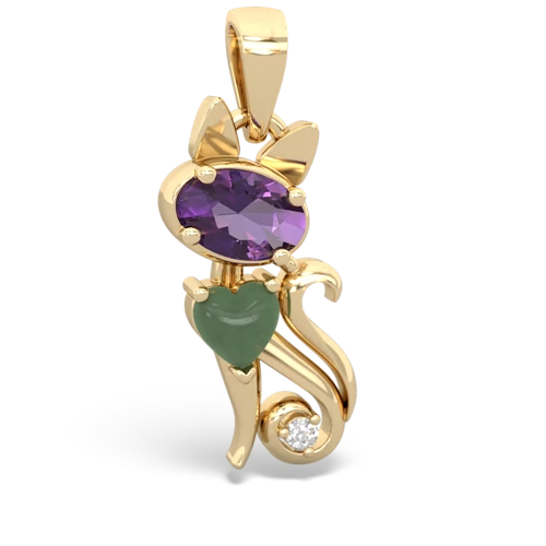 amethyst-jade kitten pendant