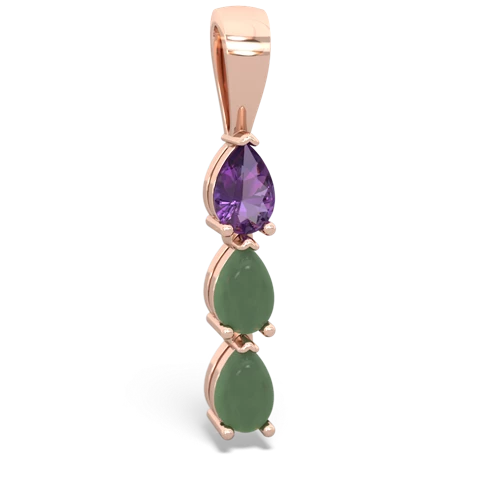 amethyst-jade three stone pendant
