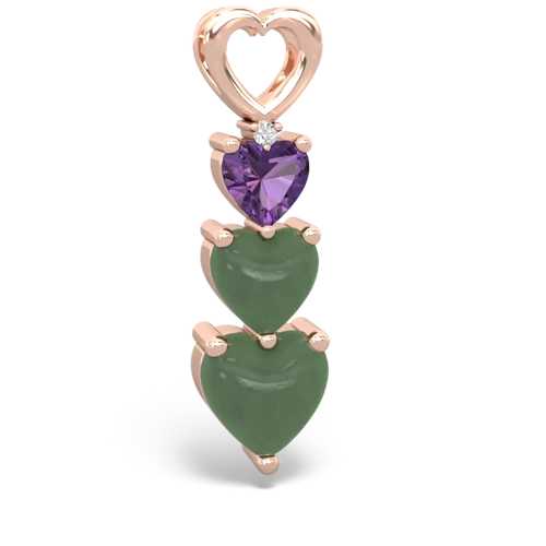 amethyst-jade three stone pendant