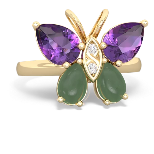 amethyst-jade butterfly ring