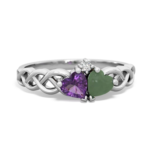 amethyst-jade celtic braid ring