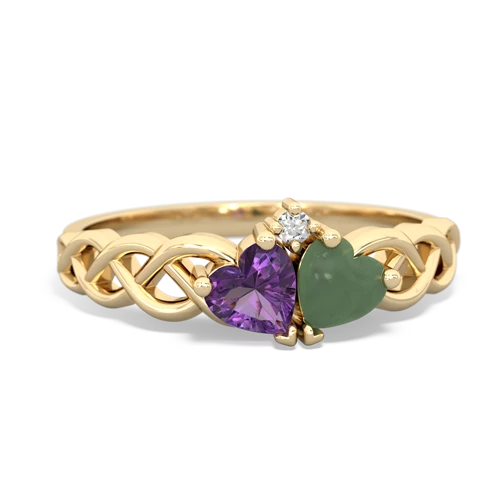 amethyst-jade celtic braid ring