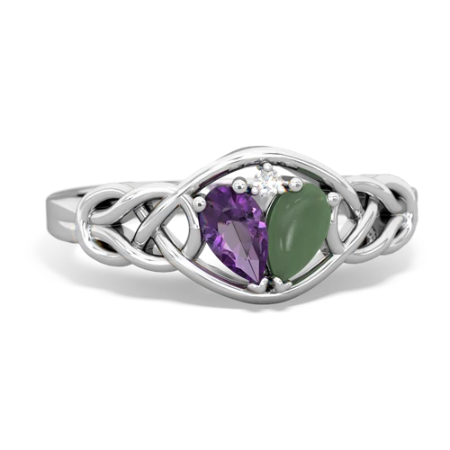 amethyst-jade celtic knot ring