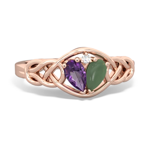 amethyst-jade celtic knot ring