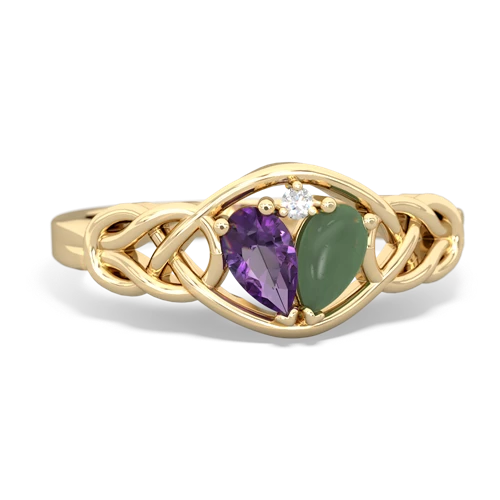 amethyst-jade celtic knot ring