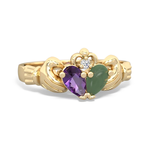 amethyst-jade claddagh ring