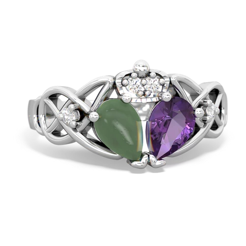 amethyst-jade claddagh ring