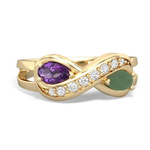 amethyst-jade diamond infinity ring