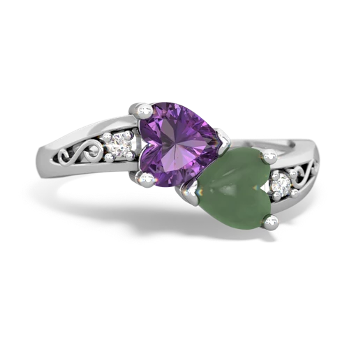 amethyst-jade filligree ring