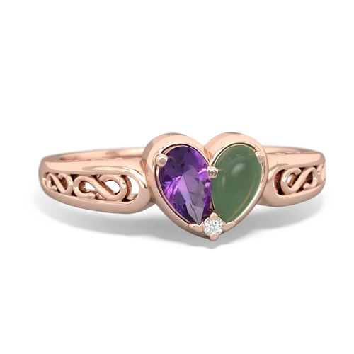 amethyst-jade filligree ring