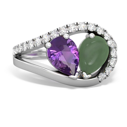 amethyst-jade pave heart ring