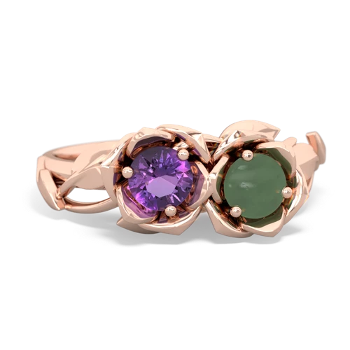 amethyst-jade roses ring