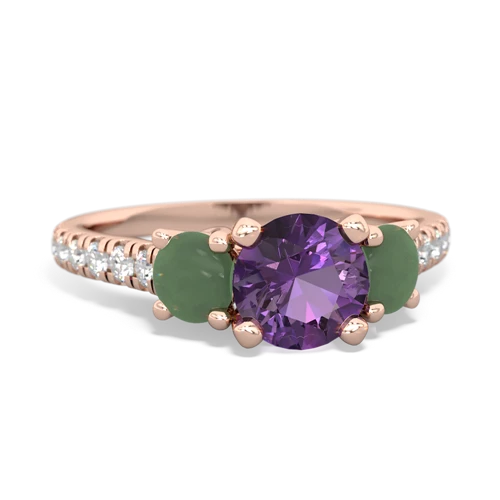 amethyst-jade trellis pave ring