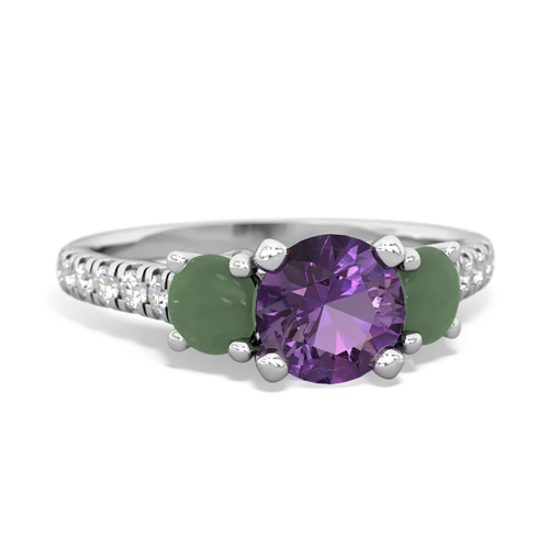 amethyst-jade trellis pave ring