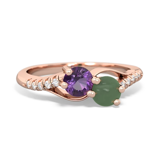 amethyst-jade two stone infinity ring