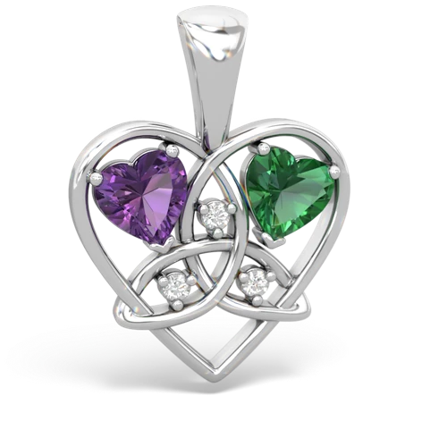 amethyst-lab emerald celtic heart pendant