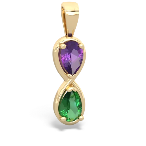 amethyst-lab emerald infinity pendant