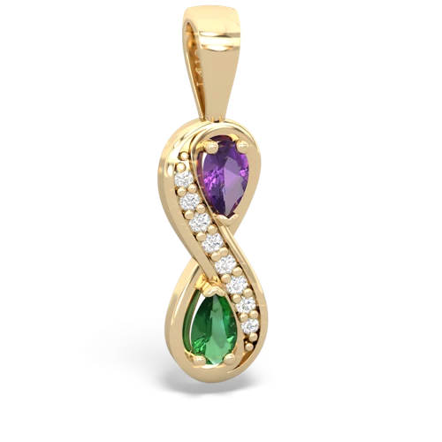 amethyst-lab emerald keepsake infinity pendant
