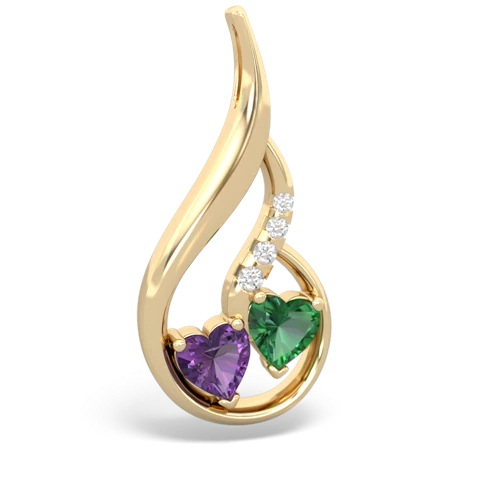 amethyst-lab emerald keepsake swirl pendant