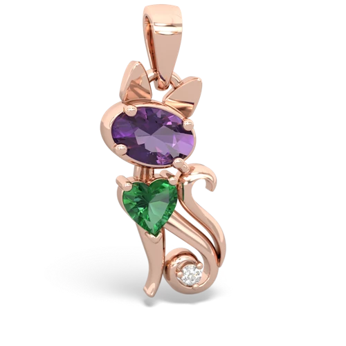 amethyst-lab emerald kitten pendant