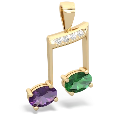 amethyst-lab emerald music notes pendant